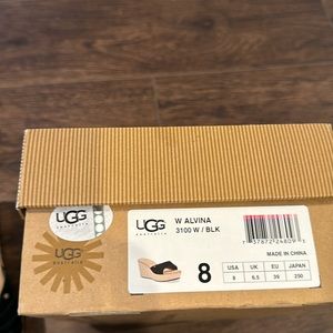 UGG wedge sandal, black suede, USA 8, EU 39